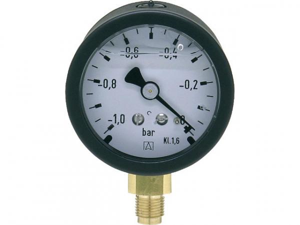 Vakuummeter 1-0 bar mit Glyzerinfüllung, Durchmesser 50mm, 1/8" unten