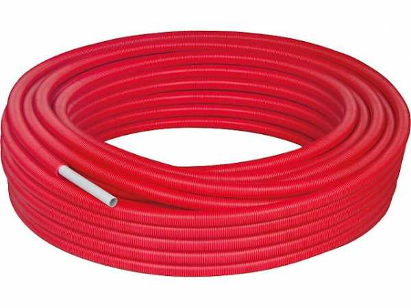 Mehrschichtverbundrohr PEXAL 16x2 mm Rolle 50 m im Schutzrohr rot Trinkwasser geeignet