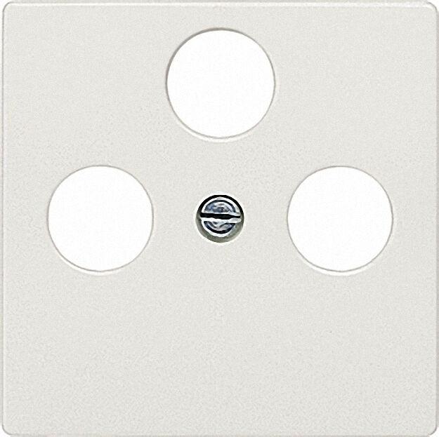 Abdeckplatte für TV/SAT-Anschluss titanweiß/ Schutzart IP20 3-Loch-Aus Abdeckplatte für TV/SAT-Anschluss titanweiß/ Schutzart IP20 3-Loch-Aus