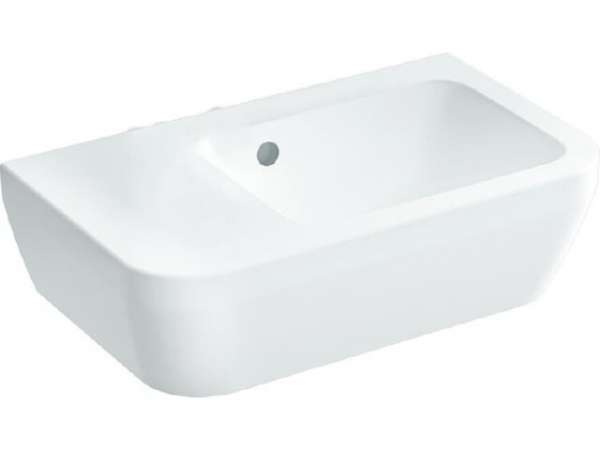 Handwaschbecken VitrA Integra mit Hahnloch 370 x 220 mm HL links m. Überlauf Weiß