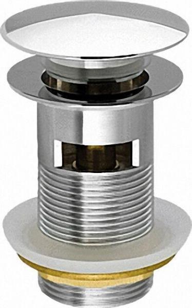Schaftventil ''Klicker'' 1 1/4'', Messing verchromt, mit Überlauf Abdeckplatte 64mm