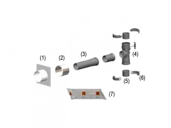 TTC Abgas Anschlussset Mehrfachbelegung 80 auf 60/100 mm, DN 80 mm