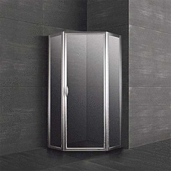 5-Eck Duschkabine, Kunstglas, Aluprofile silber matt, 900x900x1900mm