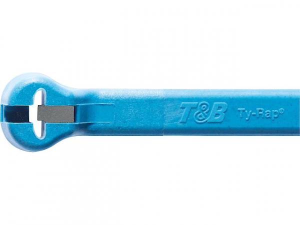 Stahlnasenkabelbinder Ty-Rap 140x3,6mm, Farbe: Hellblau VPE: 100 Stück, detektierbar