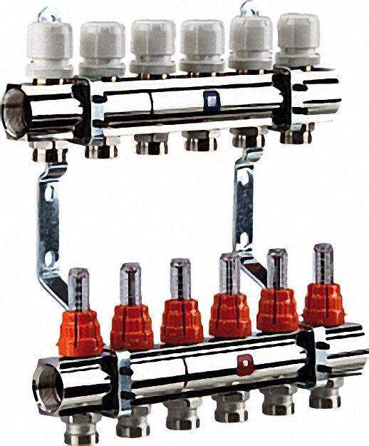 Heizkreisverteiler 2 Gruppen mit Durchflussmesser Heizkreisverteiler 2 Gruppen mit Durchflussmesser
