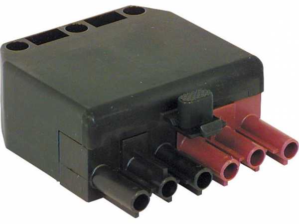 Stecker 6-polig schwarz/braun, 250/400V, 16A System Wieland