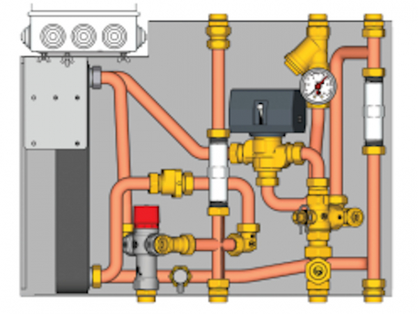 Giacomini GE556Y301 Wohnungsübergabestation mit dezentraler Warmwasserproduktion 3/4" - 44 KW