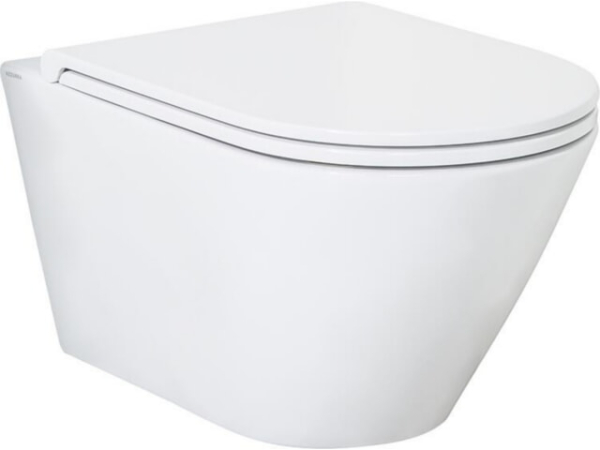 WC-Set Evenes Jacui Wand-Tiefspül, spülrandlos, Softclose WC-Sitz, Keramik, Weiß, inkl. Befestigungsmaterial