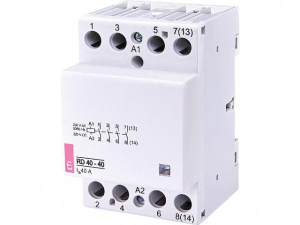 Einbauschütz RD40-40 230VAC/DC, 40A, 4S, 3Module, brummfrei