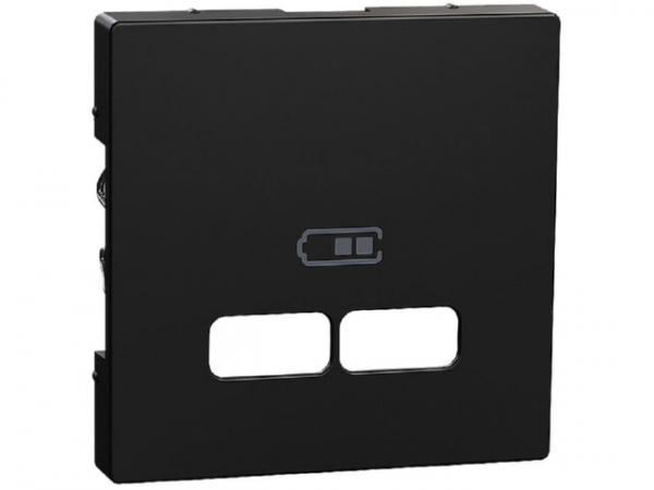 Zentralplatte für USB Ladestation Einsatz, schwarz matt