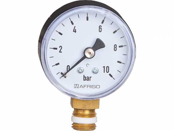 RF Manometer 50 radial 0-10 bar, Anschluss 1/4" radial (unten)