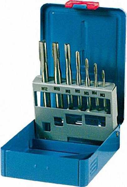 Maschinengewindebohrersatz HSSG mit Gewindebohrern M 3 - M 12 in Stahlblechkassette