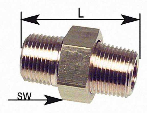 Doppelnippel ''lösbar'' R 1/2''x R 1/2''