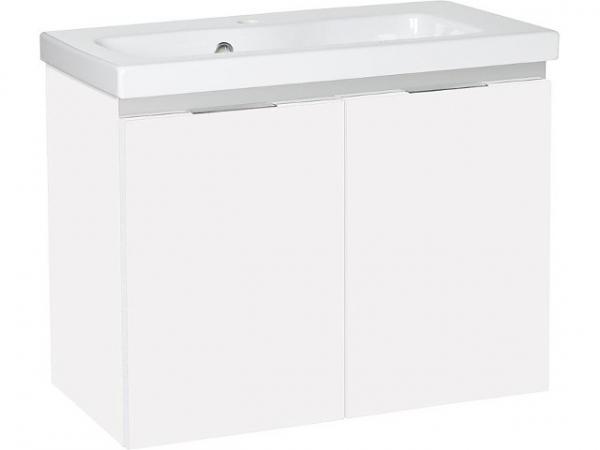Waschtischunterschrank mit Keramik-Waschtisch EOLA weiß matt 2 Türen 710x580x380mm