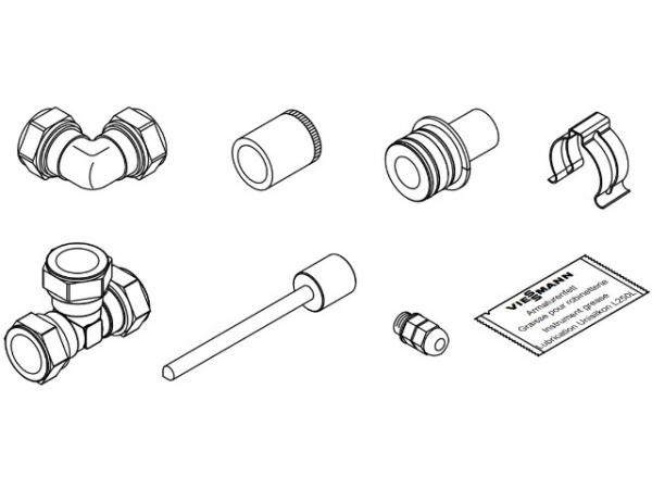 VIESSMANN Z015406 Anschluss-Set (mit Tauchhülse) für Vitosol 200-TM