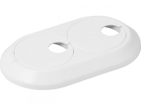 Doppel-Excenterrosette 15mm Kunststoff weiß,verstellbar