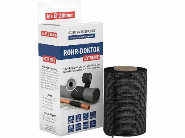 Rohr-Doktor Extreme CPW 200 bis Rohr-D: 200mm GFK, Tmax: +210°C, PN 50 bar