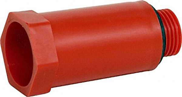 Baustopfen 1/2'' mit Kunststoffgewinde rot