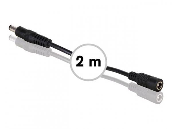 VERLÄNGERUNGSKABEL MIT DC-STECKER/-BUCHSE - 2 m - SCHWARZ