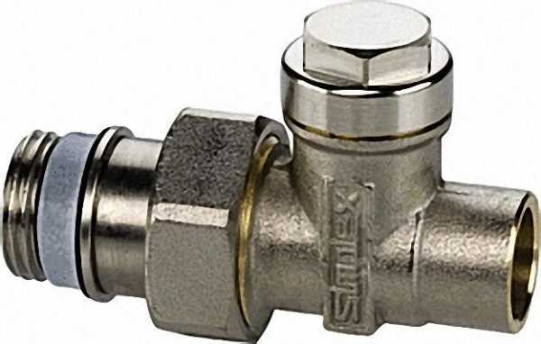 SIMPLEX Rücklaufverschraubung Typ L zum Löten MS vernickelt 1/2''x 15 Ausführung:Durchgang