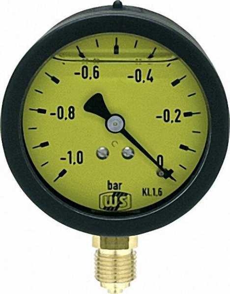 Vakuummeter mit Glyzerindämpfung -1 - 0 bar 63mm 1/4'' unten