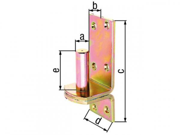 Kloben auf Platte, DI,d=16mm, 115x40mm, gelb verzinkt