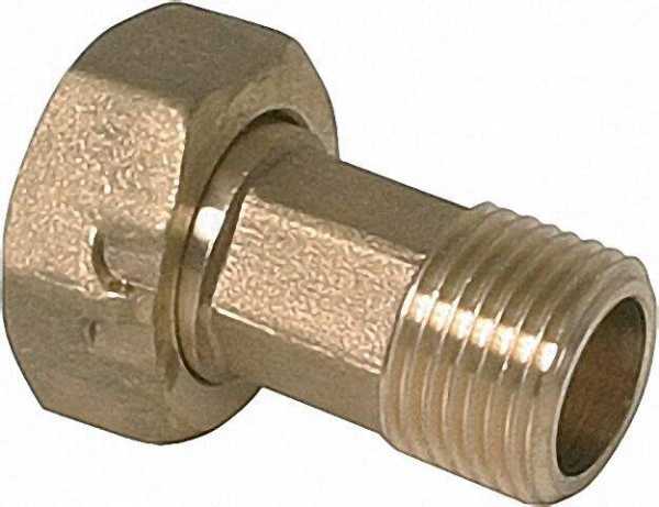 Verschraubung mit Dichtung 1'' für Aufputzzähler 3/4'' Messing blank, 1 Stück