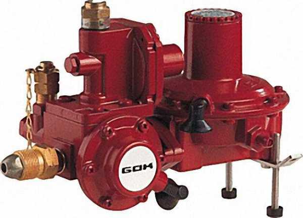 Behälterregler-Kombination RVS 18 bis 12kg/h 50mbar mit Notversorgungsanschluss