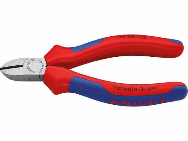 Knipex Seitenschneider poliert mit zweifarbigen Mehrkomponenten Griffhüllen Länge 140mm mit Facette