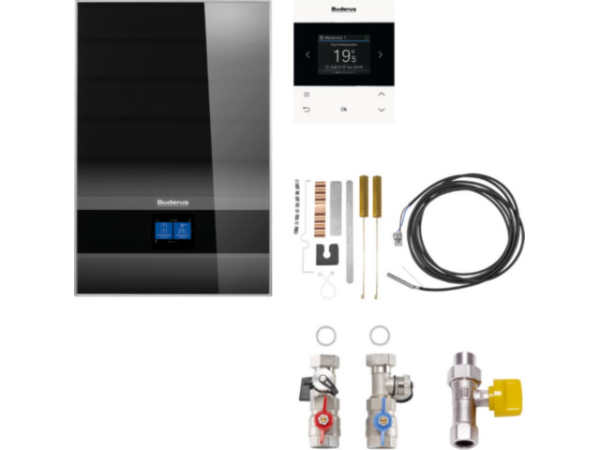 Buderus Gas-Brennwertkessel Logano plus GBH192i.2-25 Paket Logaplus M 25 kW mit RC220 Funkmodul HKA-Set Gaskomponente
