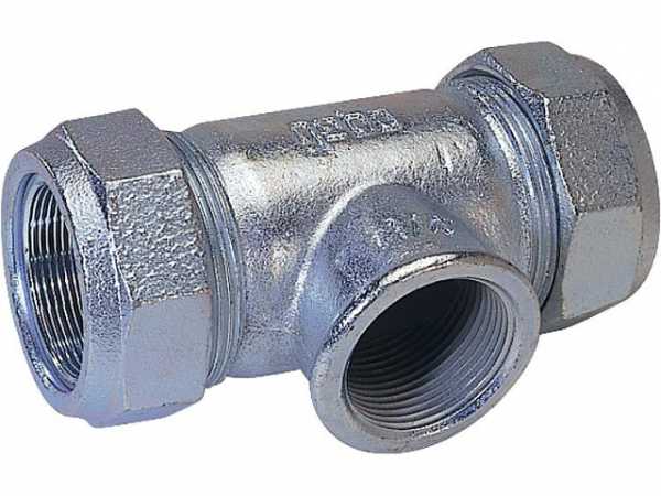 GEBO Temperguss-Klemmverbinder (i/i) Gas PN 4, Wasser PN 10, Typ T 3/4'' (26,9) Abgang mit IG