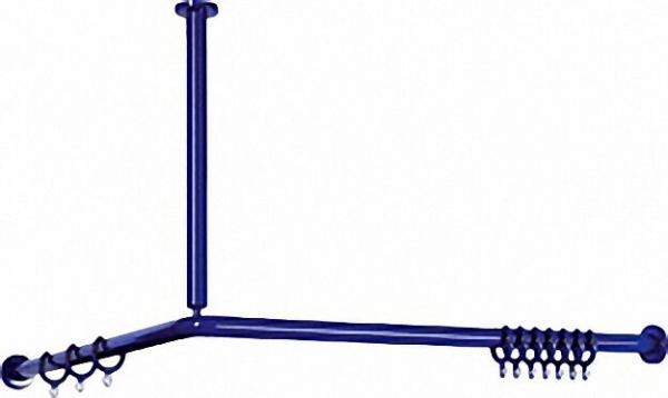 Duschvorhangstange Nylon Farbe: Blau 11 1200x1200mm /inkl,24 Vorhangringen
