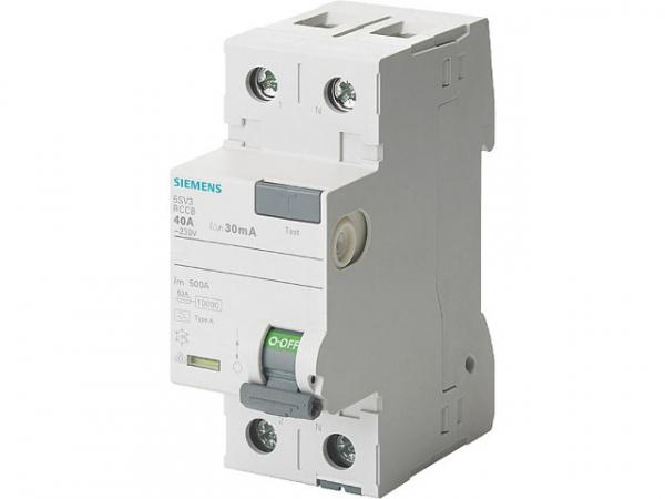 FI-Schutzschalter Siemens, 2-polig, Typ A, 25A, 30mA, 5SV3312-6