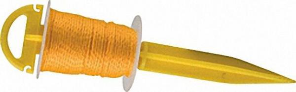 Steckstab mit Richtschnur 30m, 2,0mm gelb