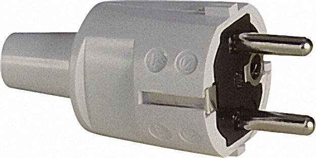 Schutzkontakt-stecker 2-polig - PVC 16A - 250V - schwarz Schutzkontakt-stecker 2-polig - PVC 16A - 250V - schwarz