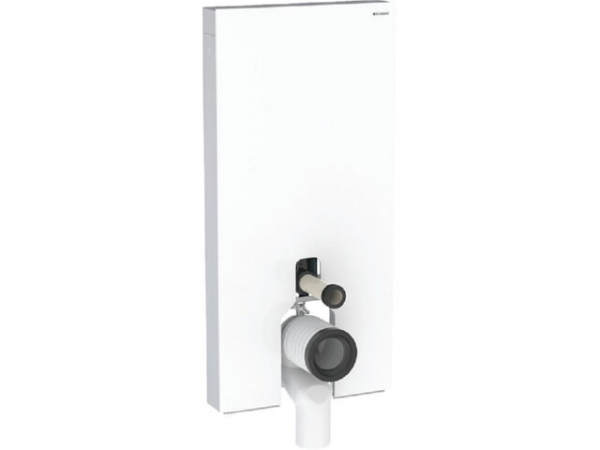GEBERIT Monolith Plus Sanitärmodul für Stand-WC 101cm, Glas weiß/Aluminium