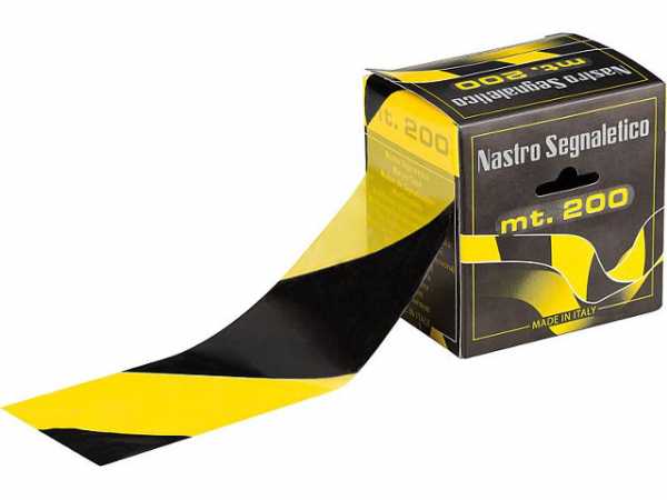 Folienband schwarz/gelb 70mm, Länge 200m
