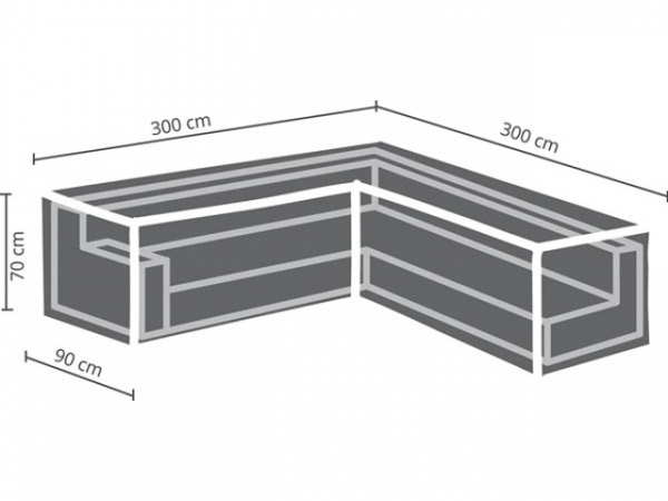 Loungemöbel Schutzhülle L-Förmiges L 300/90 x 300/90 x 70 cm Polypropylen OCLSL300