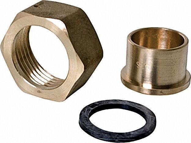 Lötverschraubung mit Dichtung 3/4''x 18mm Aufputzzähler 1/2'' Messing Lötverschraubung mit Dichtung 3/4''x 18mm Aufputzzähler 1/2'' Messing
