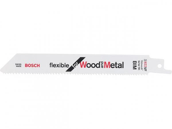 Säbelsägeblätter BOSCH S922VF Länge 150mm für Holz und Metall, VPE 5 Stück
