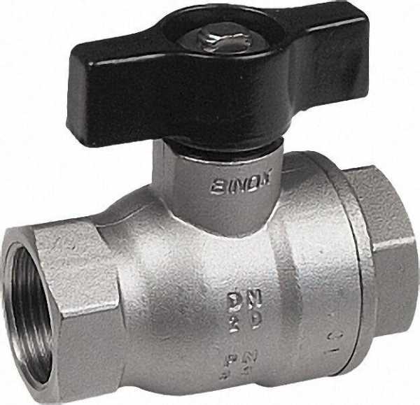 Edelstahlkugelhahn 1/2'' IG/IG mit Flügelgriff