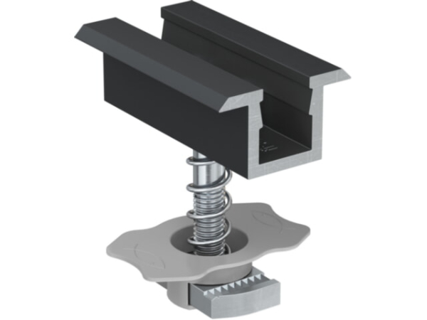 Fischer Mittelklemme vormontiert PM C 33 - 39 AL schwarz, Aluminium 520112 VPE 10 Stück