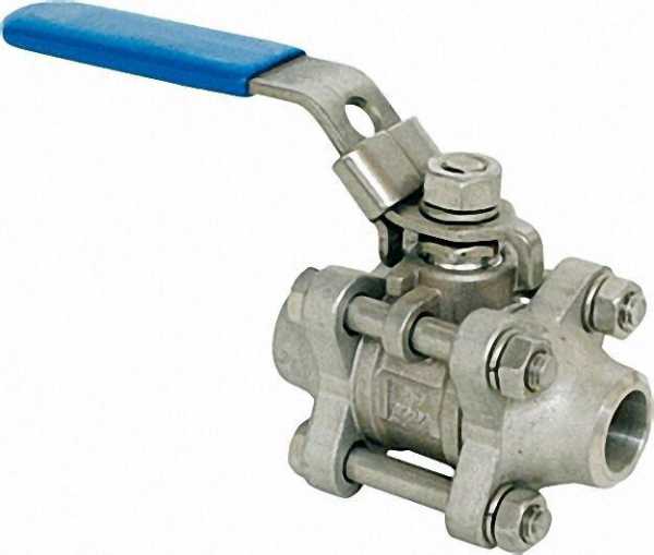Einschweißkugelhahn aus Edelstahl, 3 tlg., Werkstoff 1.4408 PN 64/40 1/2'' Typ A-641 TSLD