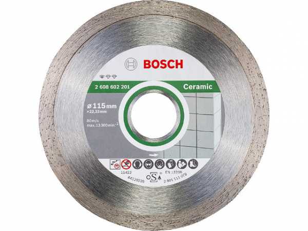 Diamanttrennscheibe BOSCH Standard for Ceramic für Fliesen Ø 115x22,23x1,6mm