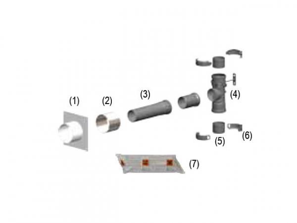 TTC Abgas Anschlussset Mehrfachbelegung 160 auf 60/100 mm, DN 160 mm