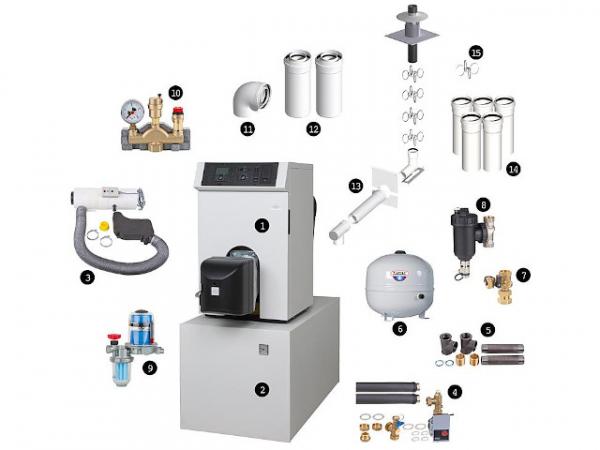 Öl-Brennwertkessel- Sanierungspaket Evenoil 15 Plus, 15KW