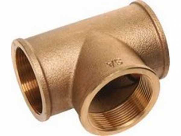 T-Stück reduziert Rotguss, Nr.3130, 1x1/2x1 Kupferrohre Schraubfittings