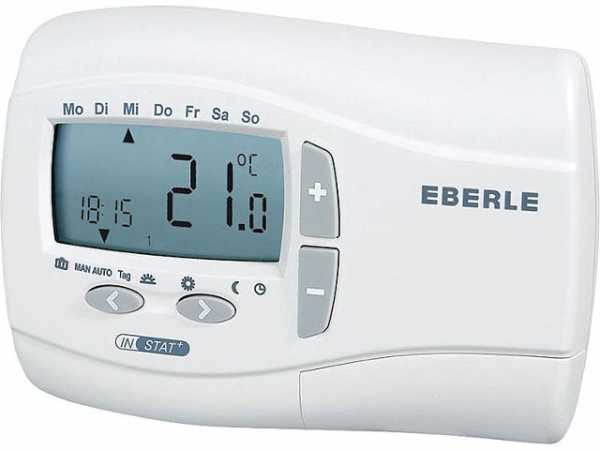 EBERLE Uhrenthermostat INSTAT plus 2r Raumregler, Batteriebetrieb Temperaturbereich 7 - 32°C