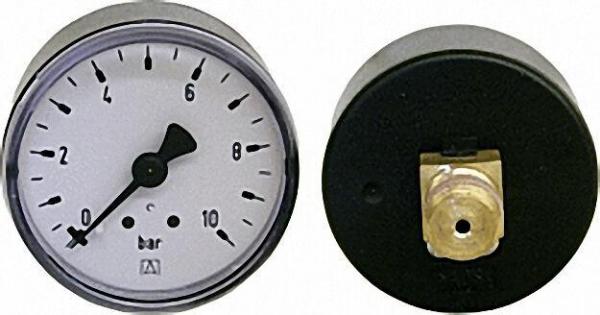 RF-Manometer 50 axial 0-10 bar, Anschluss 1/4'' axial (hinten)