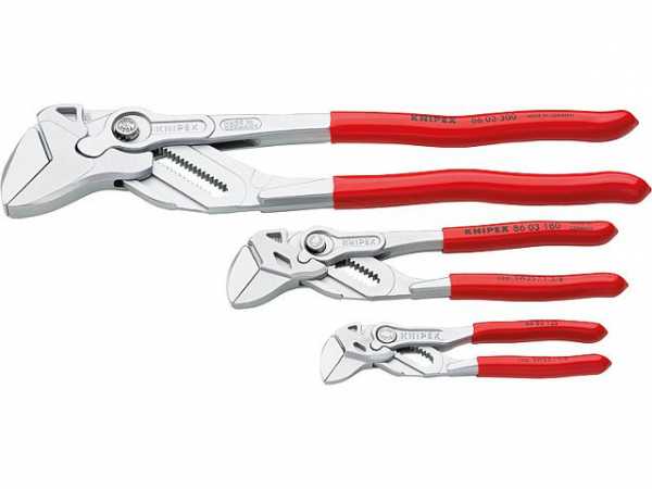 Zangenschlüssel-Set KNIPEX 3-teilig bestehend aus je 1x 125, 180 und 300mm